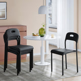 Garvee Esszimmerstühle 4er-Set, gepolstert mit Stoff, Metallbeine, Modern, Schwarz - Schwarz