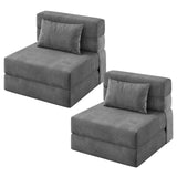 GARVEE Schlafsofa 2er-Set, klappbar & modular, gepolstert, Grau, für Wohnzimmer & Schlafzimmer