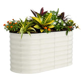 Garvee 1er Set Hochbeet Metall 122 x 60 x 60 cm, Verzinkt, Rostbeständig, Extra Tief, Beige - Beige