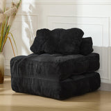Garvee Schlafsofa aus Leinenstoff in Schwarz, 85 × 190 cm, klappbar, für Wohnzimmer und Schlafzimmer - Schwarz