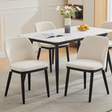 Garvee Esszimmerstühle 2er-Set, gepolstert mit Leinen, ergonomische Rückenlehne, Modern, Beige - Beige