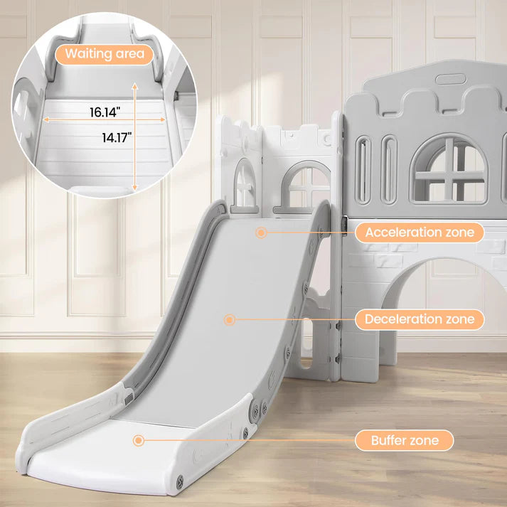 Garvee 8-in-1 Kinder Rutsche – Klettern, Basketballkorb, Tunnel, Stauraum, Modernes Design, 1–3 Jahre