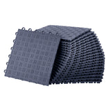 Garvee Garagenbodenfliesen 30,5 × 30,5 cm, bis 2495 kg belastbar, PVC Klickfliesen mit 6-Punkt-Stecksystem, rutschfest, Graphitgrau, für Werkstatt & Keller - Graphitgrau