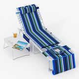 Garvee 3-in-1-Sonnenliege mit Gesichtsausschnitt, klappbar, Blau/Grün gestreift - Blau/Grün gestreift