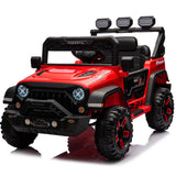 GARVEE Kinder Elektroauto 12V 7Ah, 3-Gang, 2 Fahrmodi, 2,4G Fernbedienung, LED-Lichter, Bluetooth, Sicherheitsgurt, Rot, für Kinder 3–8 Jahre - Rot