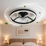 Garvee Leise Ventilator Deckenleuchte Mit LED Beleuchtung, Dimmbar, 3 Farbtemperaturen, 6 Windstufen Für Schlafzimmer Wohnzimmer Büro, Weiß - Schwarz