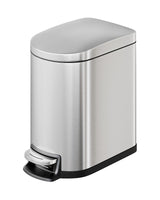 Garvee 1,6 Gal Edelstahl Treteimer Mit Soft-Close Deckel Für Bad & Büro, 12,5"x7,5"x14,8", Silber - Silber