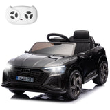 Garvee Audi Kinder-Elektroauto 12 V mit Eltern-Fernbedienung, LED-Licht, Sicherheitsgurt und Musikfunktion, 3–6 Jahre, Schwarz - Schwarz