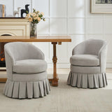 Garvee Upholstered Vanity Stool Chair Mid-Century Style Holzrahmen Ergonomisch Wohnzimmer Schlafzimmer Pastellfarben 24x19x28 Zoll - 2Pcs-Grau
