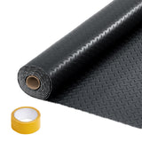 Garvee Garagenbodenmatte 244 × 610 cm aus PVC, zuschneidbare Bodenmatte mit Diamantstruktur zum Schutz vor Feuchtigkeit & Schmutz für Garage und Werkstatt, Schwarz - Schwarz