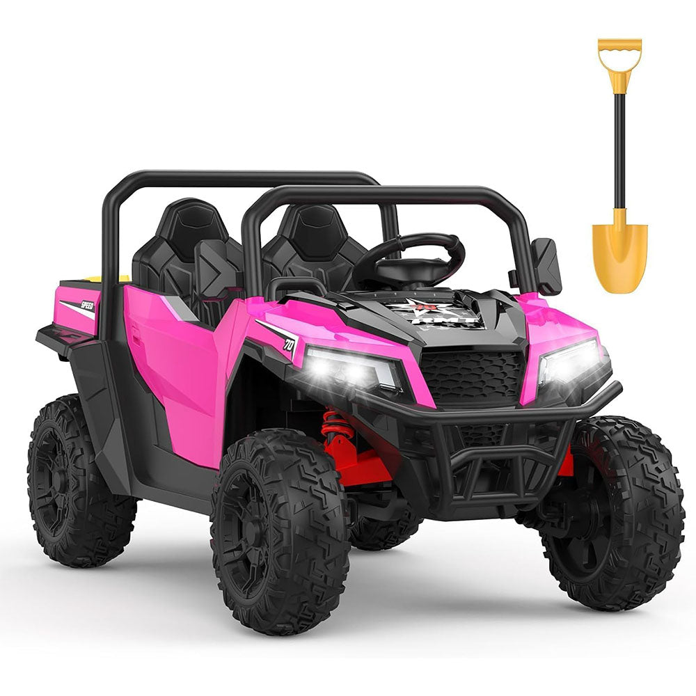 GARVEE 2 Sitzer Mit 2,4G Fernbedienung, 24V Elektroauto, 4x4 Elektrische Kinder Elektroauto Mit Fernbedienung, Elektroauto Kinderauto Elektro Mit Musik Und Licht 3 Geschwindigkeit für Kinder Ab 3 Jahren