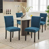 Garvee Esszimmerstühle 4er-Set, moderne Polsterstühle mit hoher Rückenlehne & Holzbeinen, Marineblau, gepolstert - Marineblau
