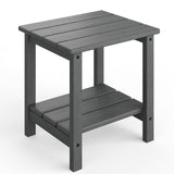 Garvee Outdoor Adirondack Beistelltisch HDPE Wetterfest 2-Stufig Robust Für Terrasse Garten Poolbereich - Embossed Naturholzfarbe Grain-Grau 1 Piece
