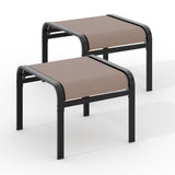 Garvee Garten-Fußhocker im 2er-Set, 2 Hocker, rutschhemmend, Textilene-Auflage, Braun - Braun