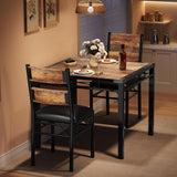 Garvee Esstisch 74 × 74 × 75 cm, für 2 Personen, mit Ablage, MDF, Braun, mit Stauraum - Braun