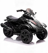 Garvee Kinder-Elektro-Dreirad 12V mit 2×45W Motoren, 3–7 km/h stufenlos, Federung, LED-Lichtern, Musik, USB, Vorwärts-/Rückwärtsfahrt, für Kinder 2,5–5 Jahre bis 30 kg - Schwarz