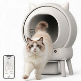 Garvee Selbstreinigende Katzentoilette mit App, Automatisches Katzenklo mit 65 L Innenraum, 9 Sicherheitssensoren, Gewichtserkennung, 15-Tage-Abfallmanagement - Weiß
