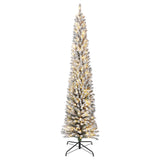 Garvee Künstlicher Weißer Slim Weihnachtsbaum Mit LED-Lichtern, Metallbasis, 7,5FT, Für Innen- Und Außenbereich - 7,5 Fuß (Europa)
