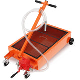 Garvee Ölauffangwagen 75L mit Handpumpe, Fahrbare Ölwanne aus Stahl mit 2,44 m Schlauch & 4 Rollen, für Werkstatt, Auto & LKW Ölwechsel, Orange - Orange