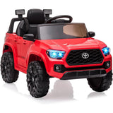 Garvee Toyota Tacoma Kinder Elektroauto 12 V mit Fernbedienung, Federung, verstellbarem Sicherheitsgurt, Sanftanlauf und LED-Scheinwerfern - Rot