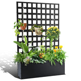 Garvee Metall-Pflanzkasten Mit Rankgitter, Verzinktes Metall, Rostfrei, Outdoor Garten, 71"x47"x12", Sichtschutz - grün