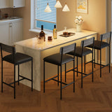 Garvee Barhocker, 41,9 cm, mit Rückenlehne & Fußstütze, gepolstert, Stahl & MDF, Grau - Grau