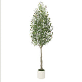 Garvee 7 Ft Künstlicher Olivenbaum Mit Weißem Zementtopf Für Wohnzimmer Und Büro, Realistische Blätter, Verstellbare Äste, Pflegeleicht, Robust - 7Ft(2Pcs)