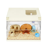 Garvee Hamsterkäfig 7-in-1 Starter-Set, Kleintierkäfig mit Laufrad, Kletterplattform & Zubehör, transparent, 45 × 31 × 33 cm