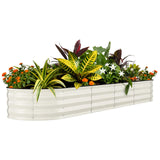 Garvee 1er Set Hochbeet Metall 244 × 60 × 45 cm, Verzinkt, Rostbeständig, Extra Tief, Beige - Beige