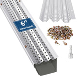 Garvee Gutter Guard Laubschutz 6 Zoll Breite, Dreieckiges Design, 0.02 Zoll Aluminium, Rostfrei, Für Alle Dachtypen, 200 ft Länge, 67 Stück