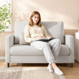 Garvee Schlafsofa aus Teddystoff in Beige mit Federpolsterung, Holzrahmen und Schlaffunktion, ca. 132 cm - Beige