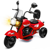 Garvee Kinder-Elektromotorrad 12 V mit 2 × 35 W Motoren, Sanftanlauf, Rückwärtsgang, Scheinwerfer, Blinker, Hupe und gepolstertem Sitz, Rot - Rot