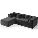 Garvee Modulares Ecksofa mit Chaiselongue, Dunkelgrauer Chenille, Wohnzimmer, Tiefe Sitze, Hochdichter Schaumstoff - Dunkelgrau
