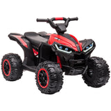 Garvee 12V Kinder-Quad, elektrisches ATV für Kinder mit Musikfunktion, Hupe und LED-Scheinwerfern, 83 × 53 × 56 cm, für Kinder von 3 bis 8 Jahren, Rot - Rot