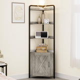 Garvee Badezimmerschrank mit 5 Ebenen, 180,1 cm, für Bad und Gäste-WC, Grau