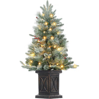 Garvee Weihnachtsbaum künstlich 1 Stück – 3ft, 78 LED (Warmweiß), 8 Lichtmodi, Halbkreis-Basis, Faseroptik, Frost-Effekt