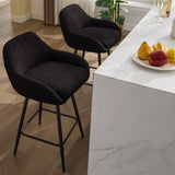 Garvee Barhocker-Set, 2er-Set, stabile Metallbeine, 66 cm, für Küche und Hausbar, Schwarz - Schwarz