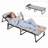 Garvee Campingbett 190, 190 × 68 × 32 cm, klappbar, rutschhemmend, Grau - Grau