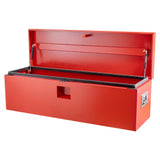 Garvee LKW-Werkzeugkasten 61 × 38 × 38 cm, abschließbare Pickup-Werkzeugbox aus Stahl mit Hydraulikdeckel für Anhänger, Rot - Rot