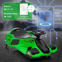 Garvee 24V Elektro-Gokart für Kinder mit LED Licht 180W Motor bis 7.5 mph Für Kinder 6-12 Jahre Outdoor Rennspaß