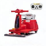 Garvee 2-in-1 Kinder Elektroauto 12 V mit Wischmopp, 2 × 25 W, 2,4-GHz-Fernbedienung, Spin-Funktion, LED und USB, Rot, für Kinder 3–6 Jahre - Rot