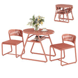 Garvee Bistro-Set mit stapelbaren Stühlen, rutschhemmend, Tisch und zwei Stühle, Orange - Orange