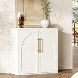 Garvee Sideboard, 1 Stück, verstellbare Einlegeböden, Kippschutz, Kippschutz, Weiß - Weiß