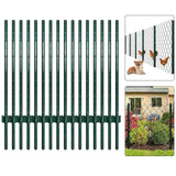 Garvee Zaunpfosten 121, 122 cm | 15 Stück, U-Profil aus Metall, Ankerplatte, Grün - Grün