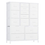 Garvee 15 Schubladen Kommode Mit Holzplatte, Metallrahmen, Stoffschubladen Für Schlafzimmer Und Flur, Vielseitig, Stabil, Grau - grau