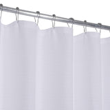 GARVEE Douchegordijn Gestreept Mit Textur Waschbar Leinenoptik 180x200 cm Weiß Für Bad Und Badewanne - Weiß