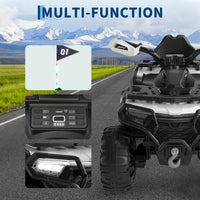 Garvee Kinder Elektro-Quad 12V, Elektrisches Kinderfahrzeug mit Fernbedienung, 2x35W Motoren, LED Lichtern & Musik, Für Kinder von 3–8 Jahren, Silber