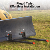 Garvee 109 cm Schwerlast-Palettengabel zum Anklemmen, 907 kg Tragkraft, Gabelzinken mit 33–58 cm Stabilisator für Traktor- und Laderschaufeln, ohne Schweißen