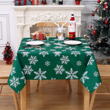 Garvee Weihnachtstischdecke 137 × 137 cm, quadratisch, wasserabweisend aus Oxford-Gewebe, festliches Weihnachtsdesign für Weihnachtsdeko, Grün - Grün
