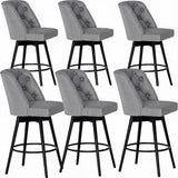 Garvee Moderne Barhocker Set 2 - 360° Drehbar, Ergonomisch, Leinenstoff, Stabile Eisenfußstütze Für Kücheninsel Und Hausbar, Komfortabel, Markenschutz